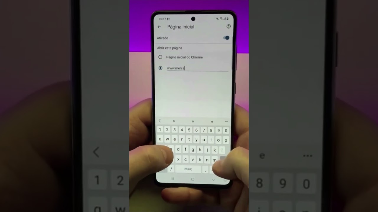 COMO CONFIGURAR A PÁGINA INICIAL NO CHROME DO ANDROID #Shorts