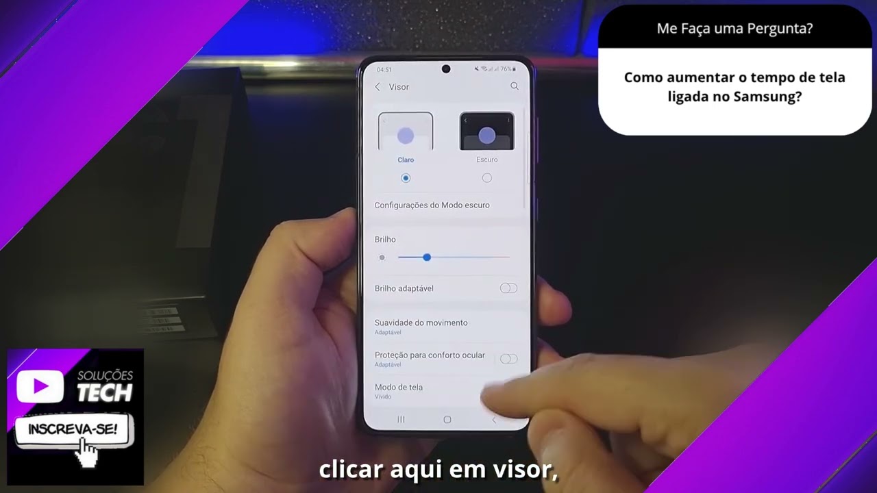 Como aumentar o tempo de tela ligada no Samsung❓