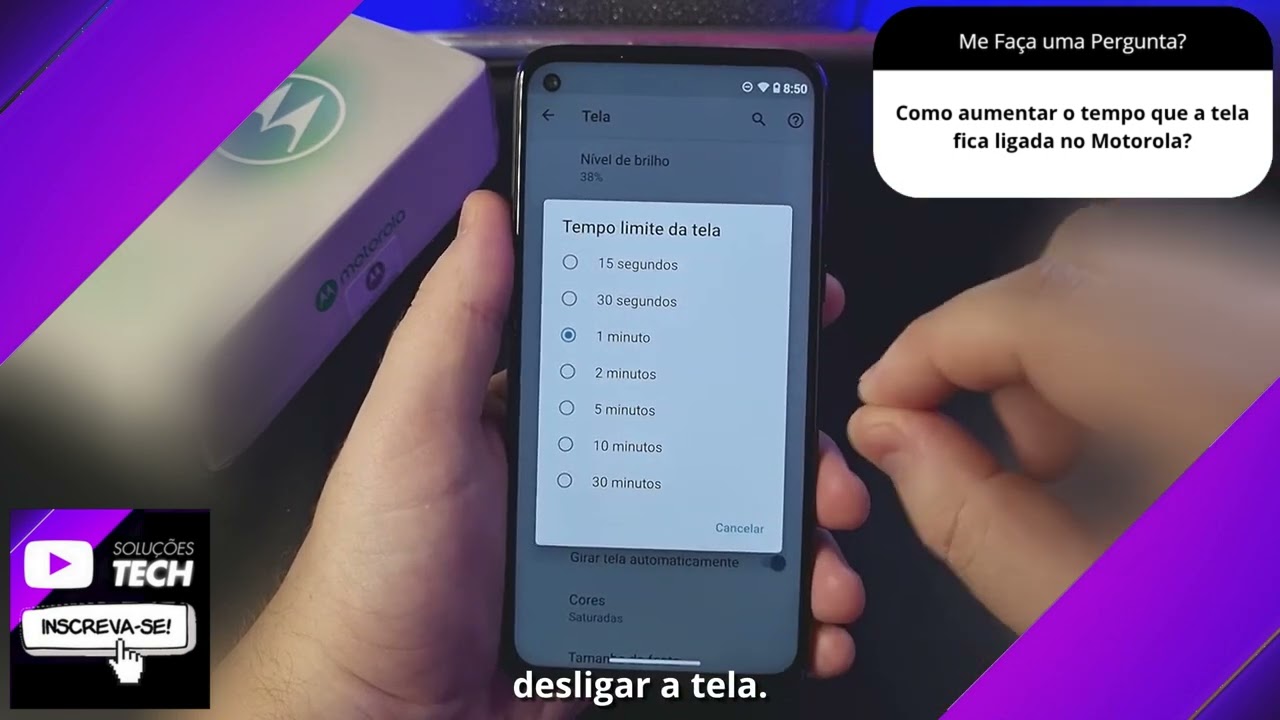 Como aumentar o tempo que a tela fica ligada no Motorola❓