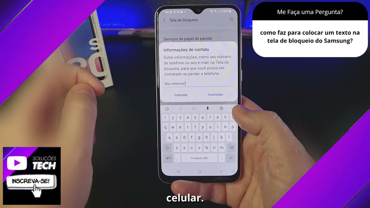 como faz para colocar um texto na tela de bloqueio do Samsung❓