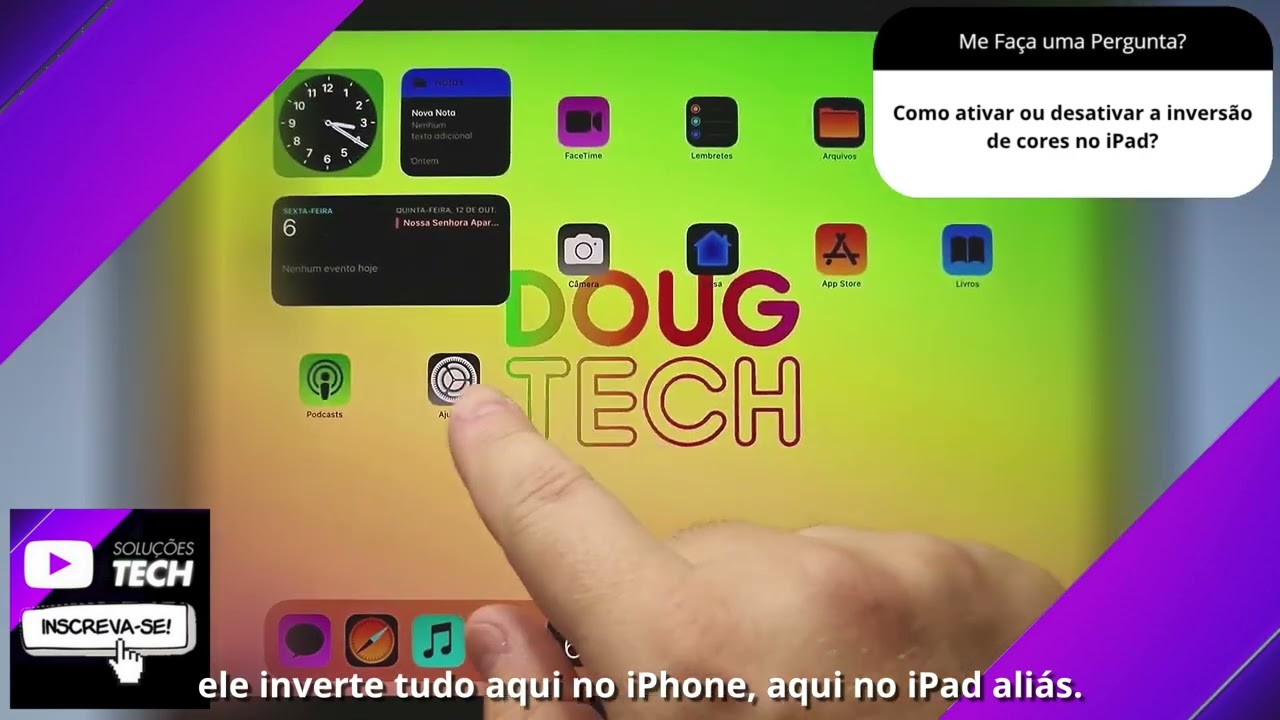 Como ativar ou desativar a inversão de cores no iPad❓