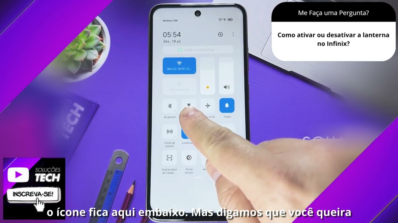 Como ativar ou desativar a lanterna no Infinix❓