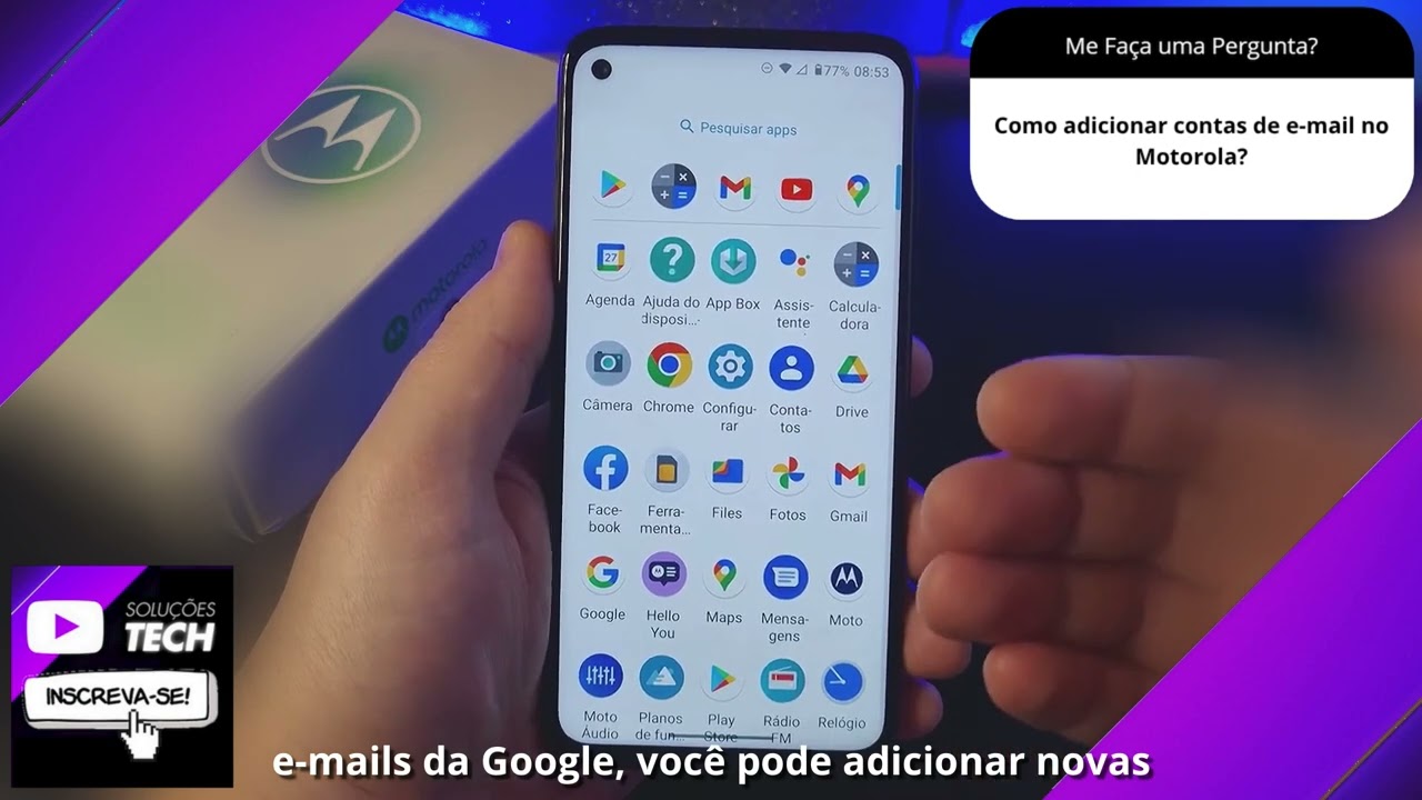 Como adicionar contas de e mail no Motorola❓