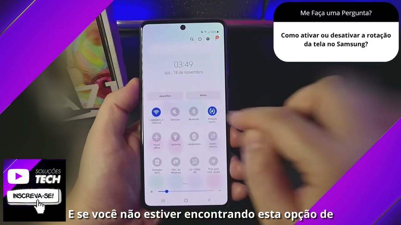 Como ativar ou desativar a rotação da tela no Samsung❓
