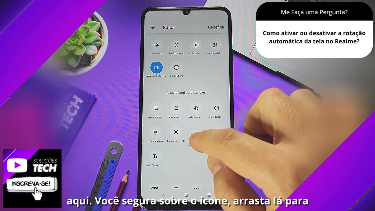 Como ativar ou desativar a rotação automática da tela no Realme❓