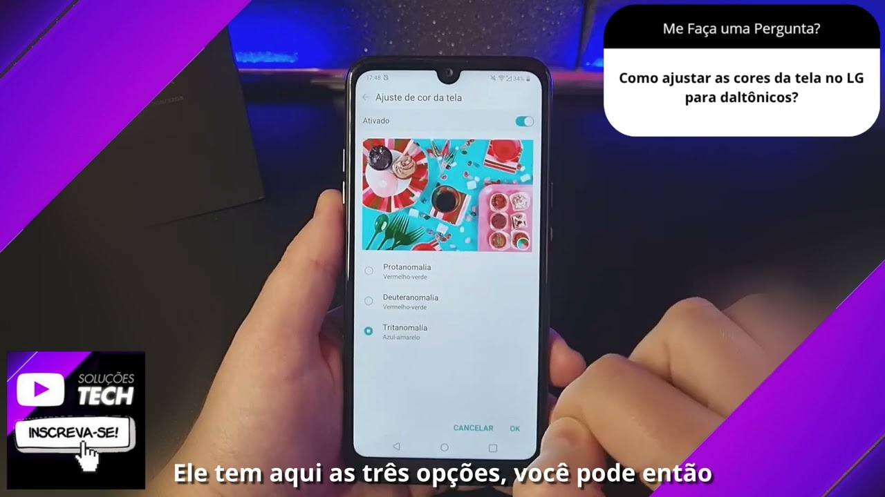 Como ajustar as cores da tela no LG para daltônicos❓