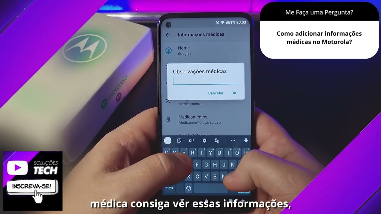 Como adicionar informações médicas no Motorola❓