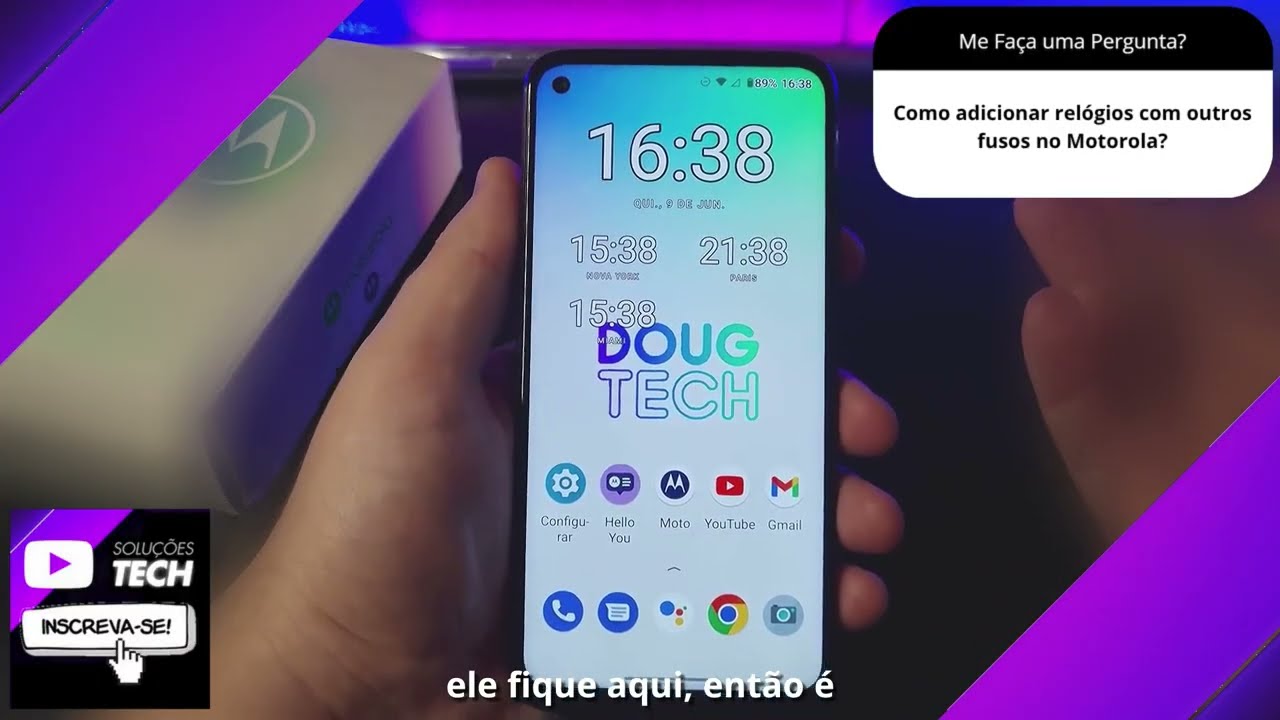 Como adicionar relógios com outros fusos no Motorola❓
