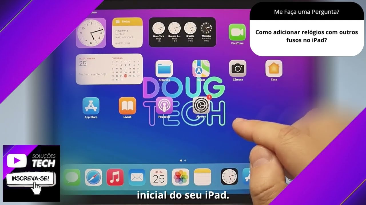 Como adicionar relógios com outros fusos no iPad❓