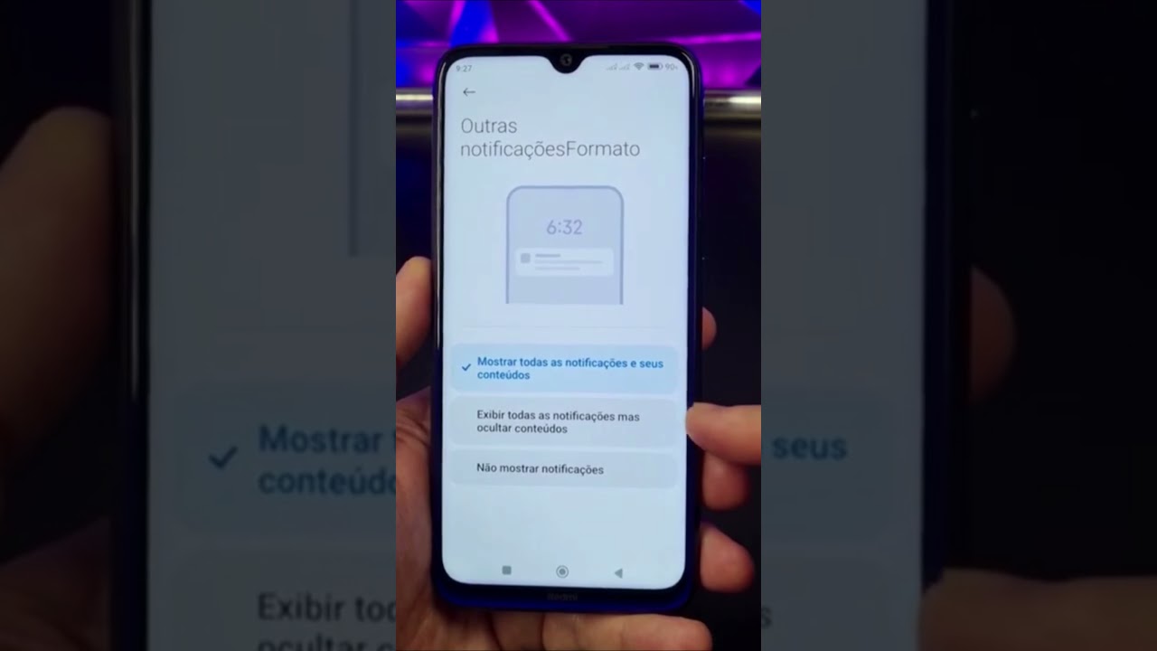 COMO ESCONDER O CONTEÚDO DAS NOTIFICAÇÕES NO XIAOMI #Shorts