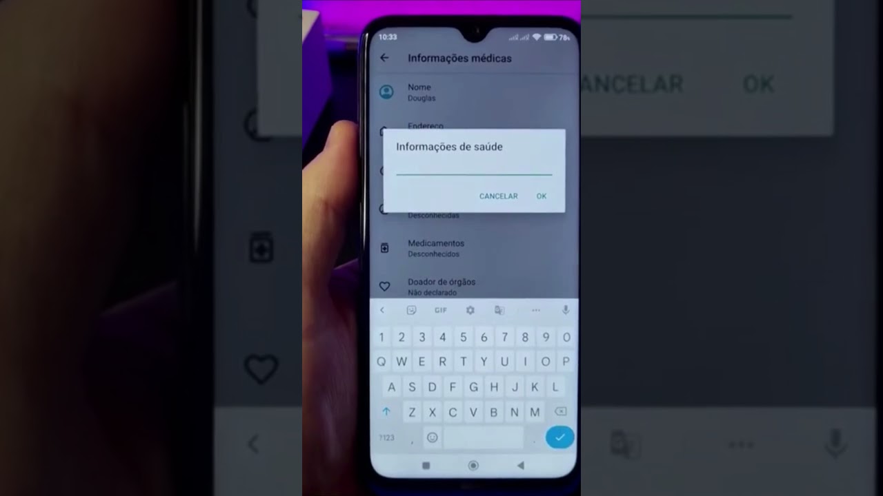 COMO INSERIR INFORMAÇÕES MÉDICAS NO XIAOMI #Shorts