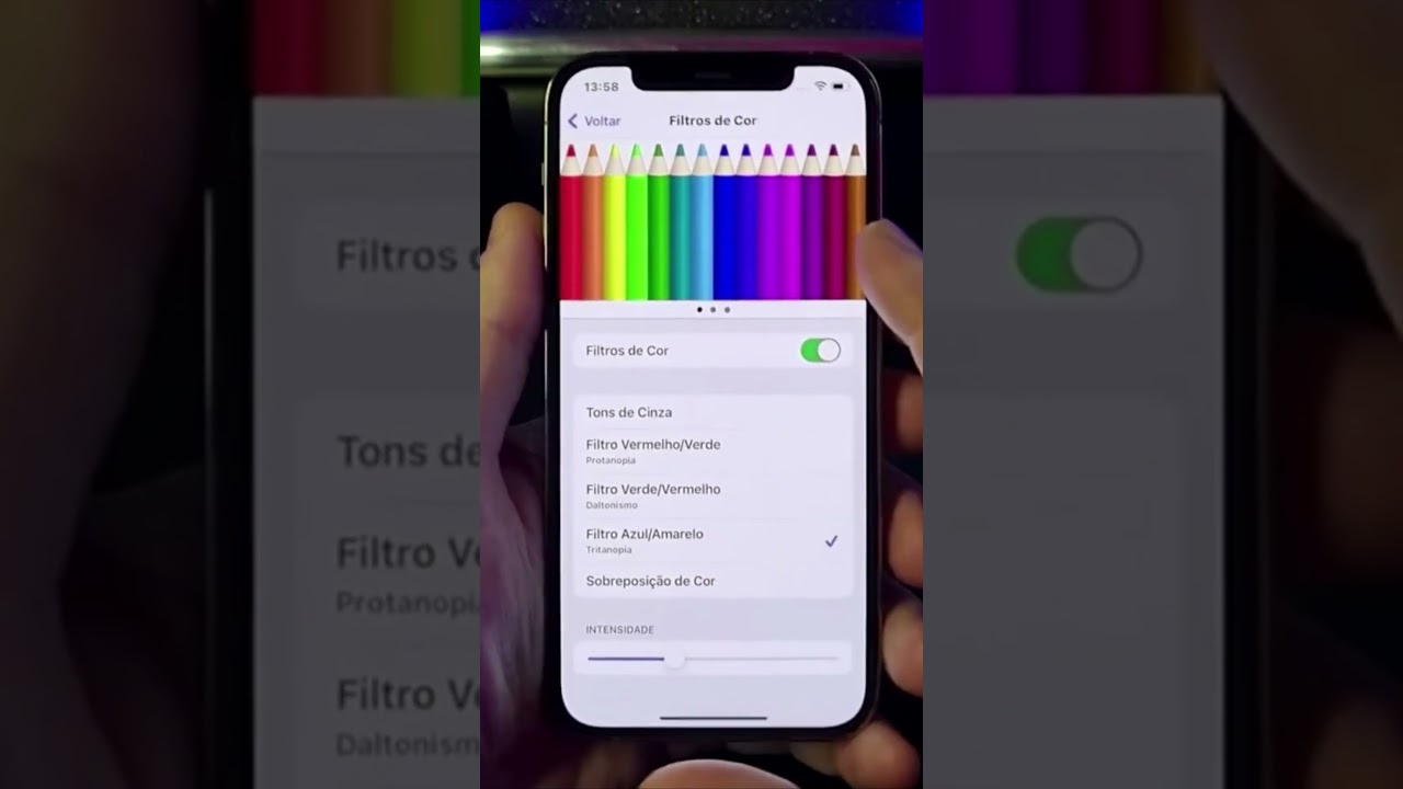 COMO AJUSTAR AS CORES DA TELA NO IPHONE #Shorts