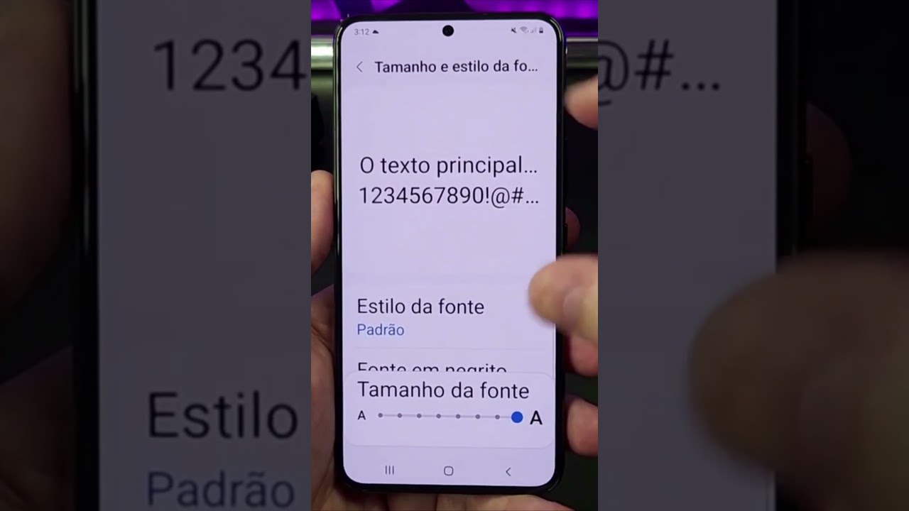 COMO AUMENTAR OU DIMINUIR O TAMANHO DA FONTE NO GALAXY #Shorts