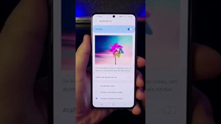 MUDANDO AS CORES DA TELA NO SAMSUNG PARA DALTÔNICOS #Shorts