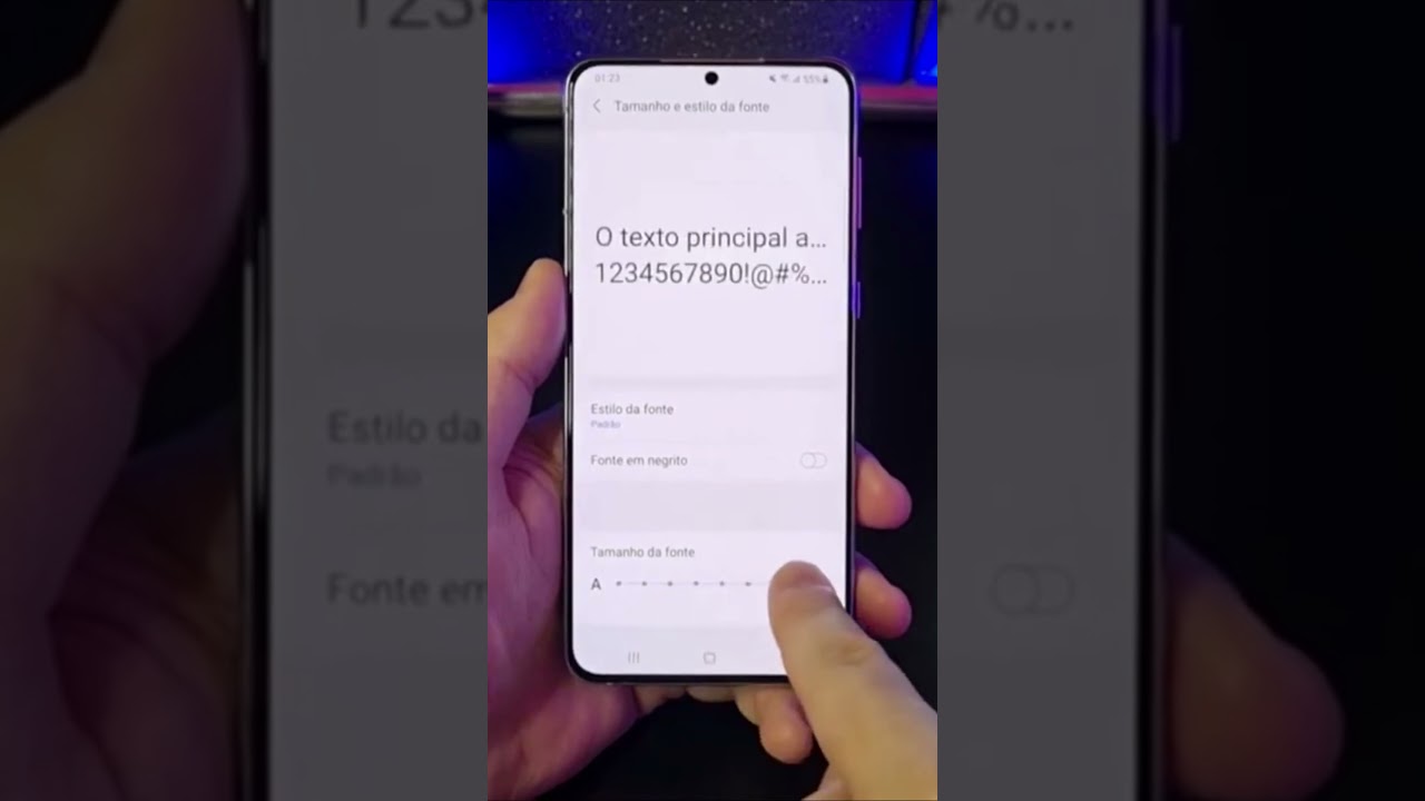 AUMENTE OU DIMINUA O TAMANHO DAS LETRAS NO SAMSUNG #Shorts