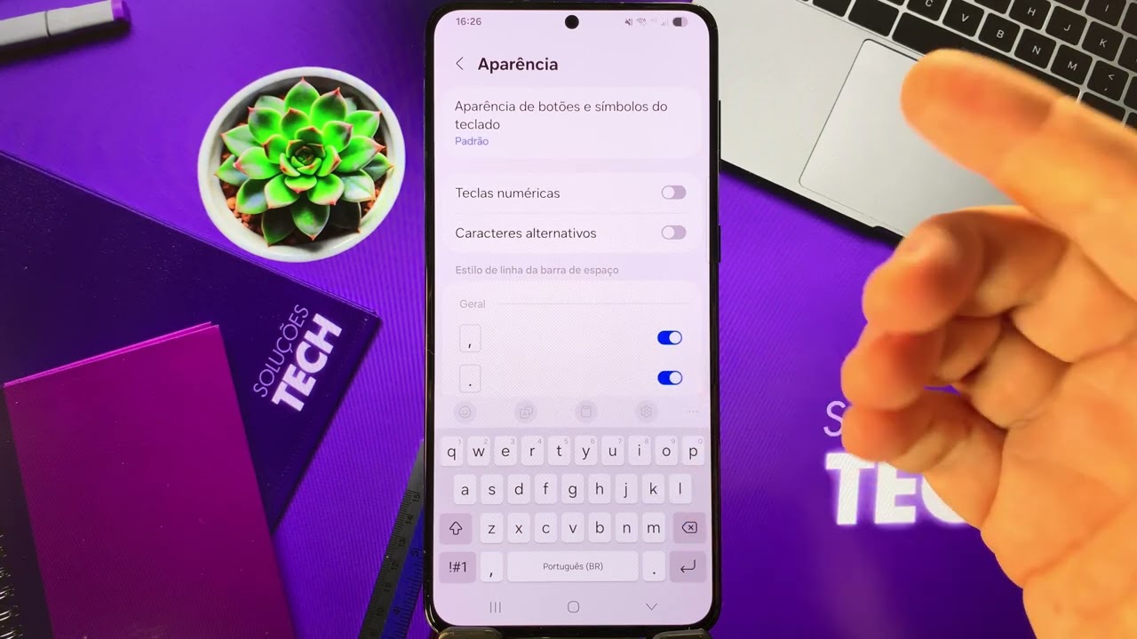 Como Exibir ou Ocultar a FAIXA NUMÉRICA no Teclado do Samsung