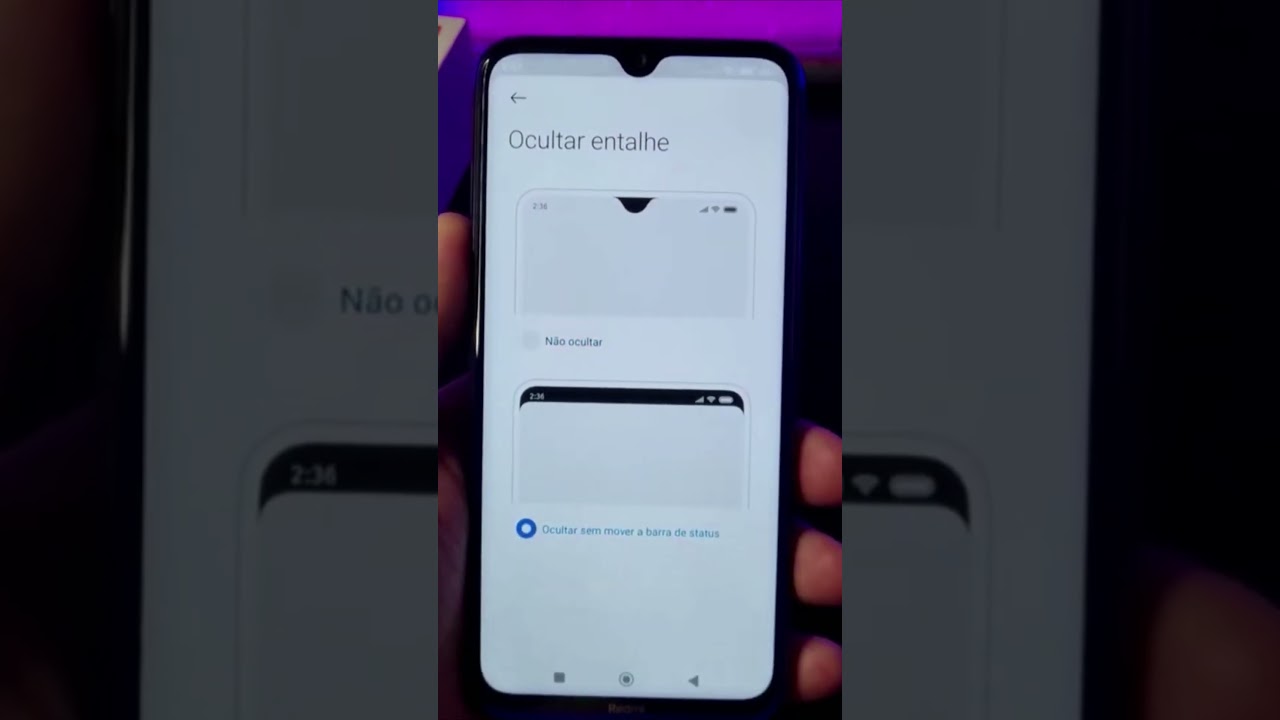 COMO ESCONDER O RECORTE DA CÂMERA NO XIAOMI #Shorts