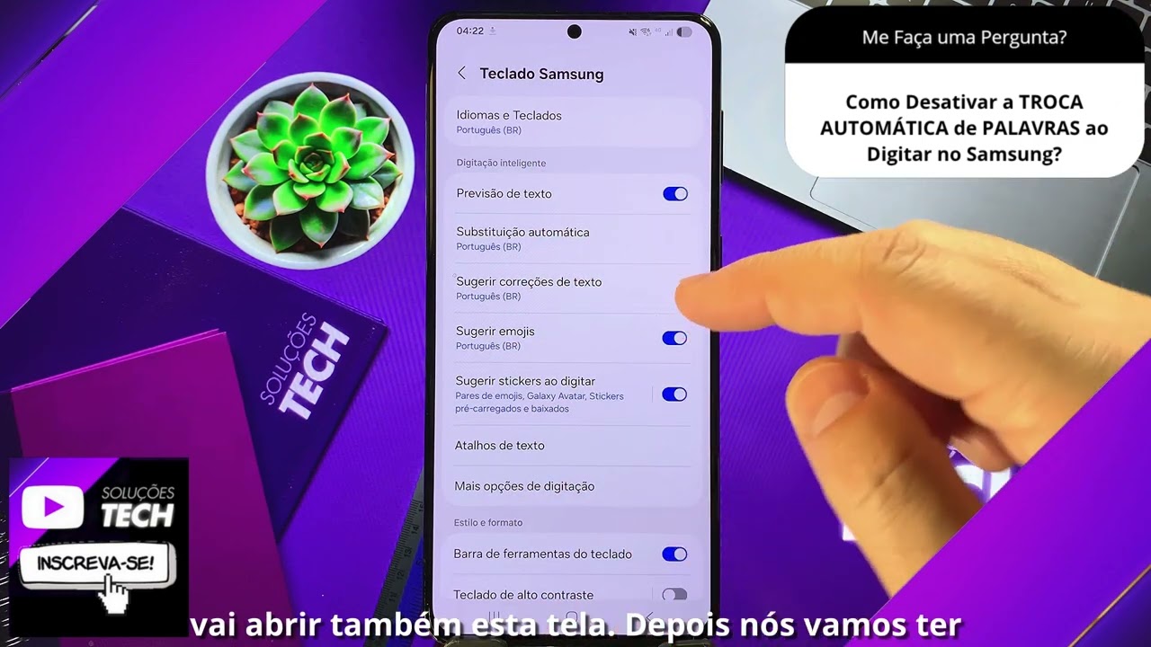 Como Desativar a TROCA AUTOMÁTICA de PALAVRAS ao Digitar no Samsung