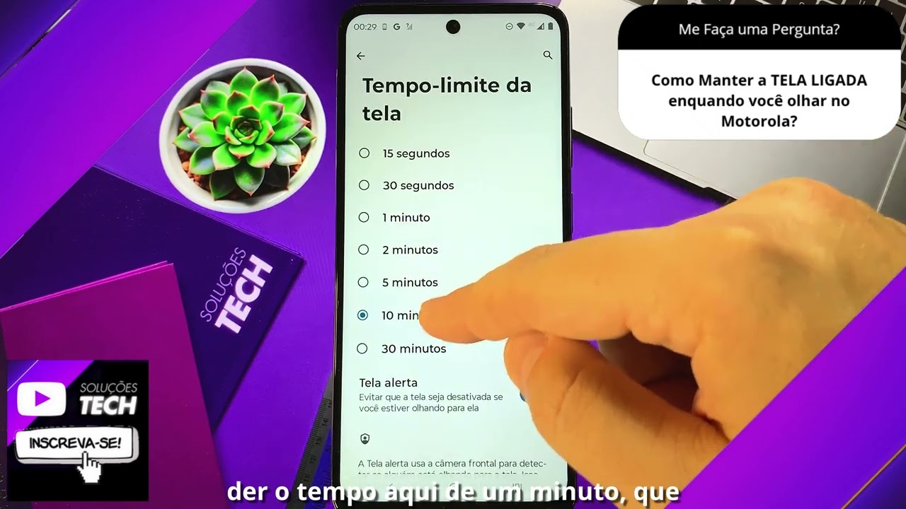 Como Manter a TELA LIGADA enquando você olhar no Motorola