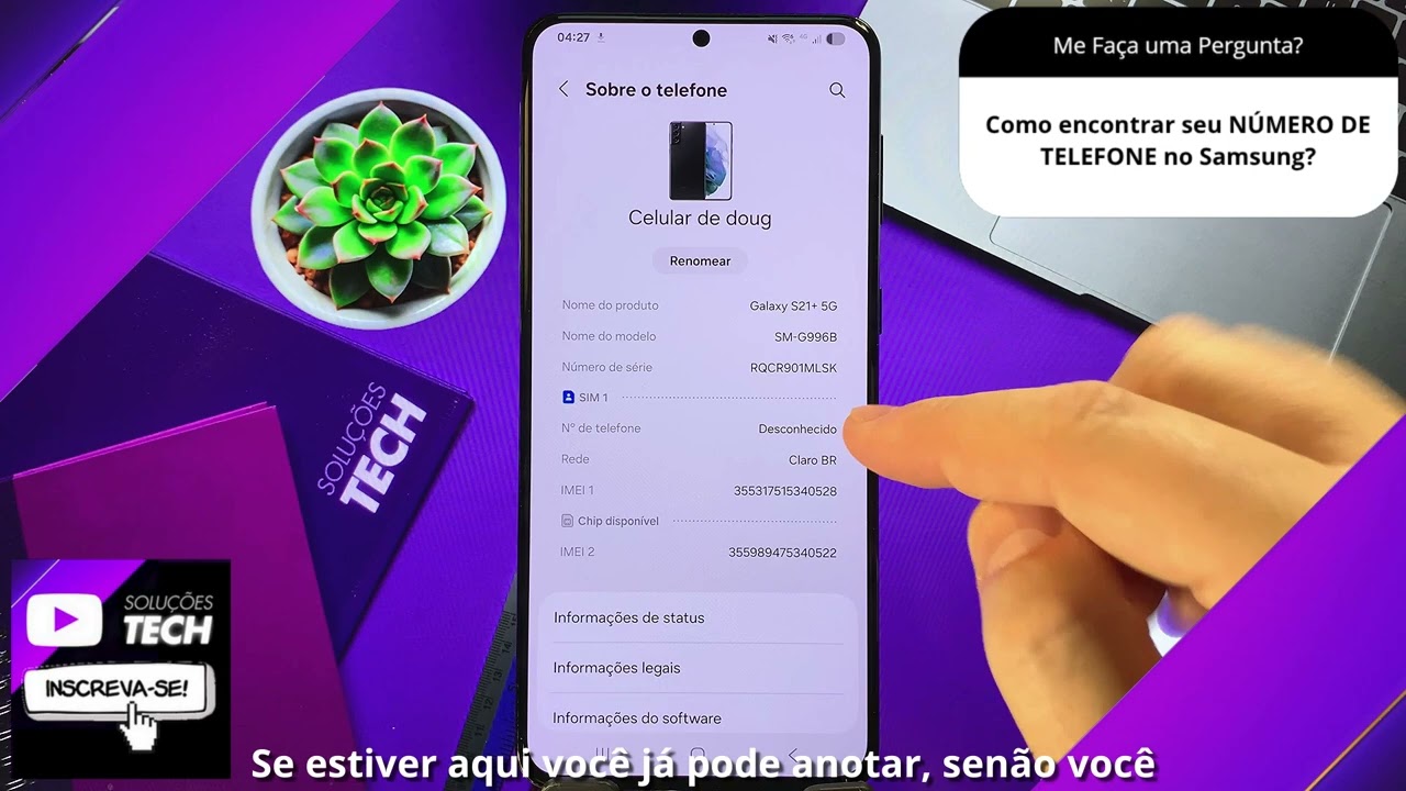 Como encontrar seu NÚMERO DE TELEFONE no Samsung