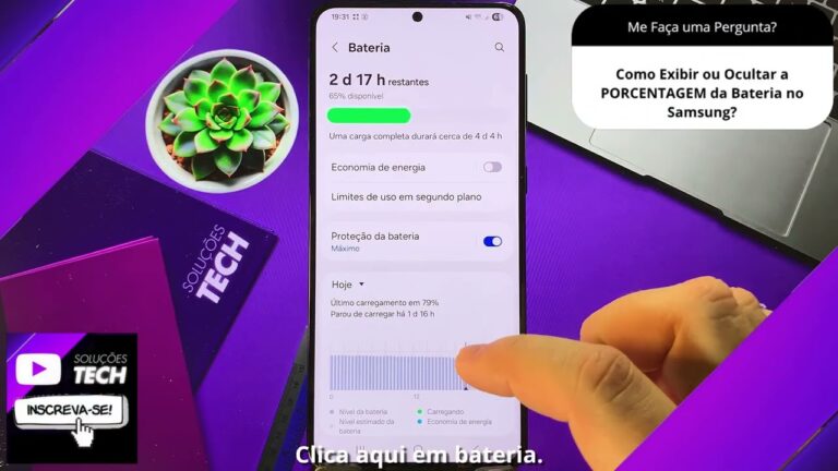 Como Exibir ou Ocultar a PORCENTAGEM da Bateria no Samsung