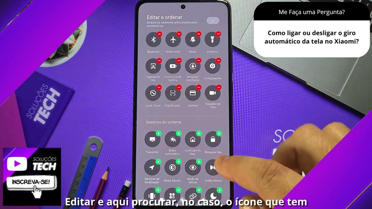 Como ligar ou desligar o giro automático da tela no Xiaomi