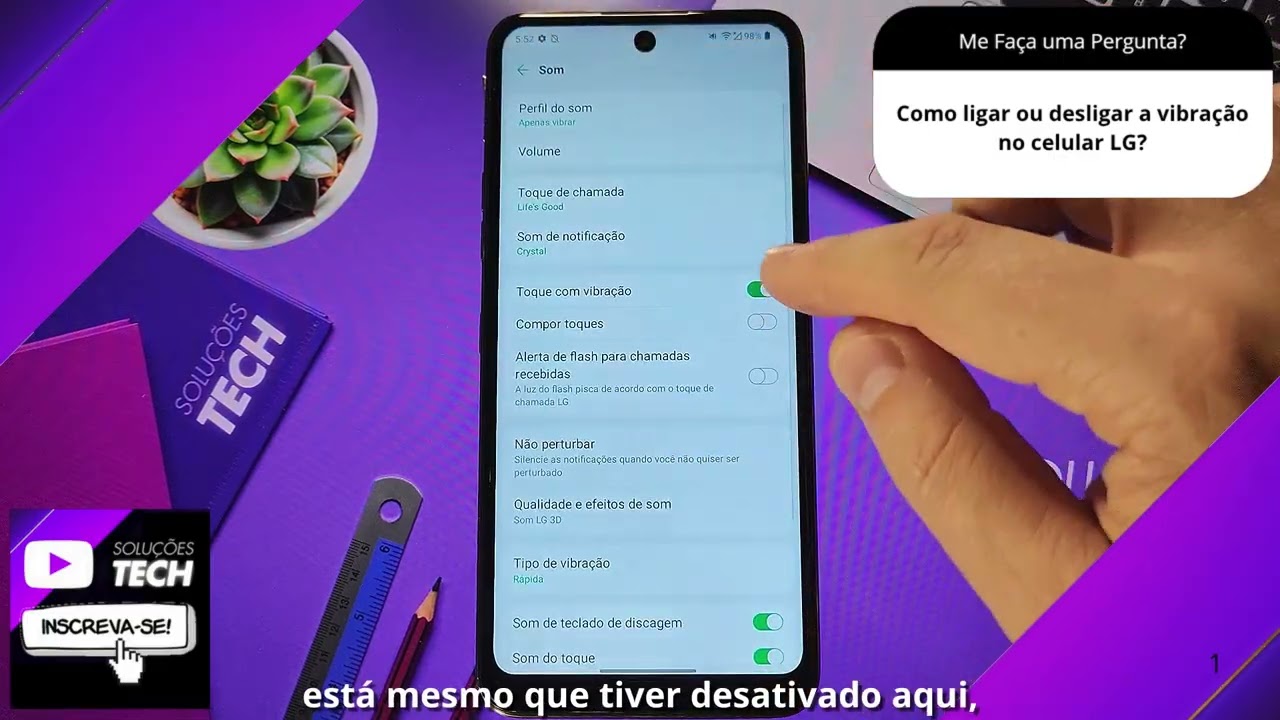 Como ligar ou desligar a vibração no celular LG