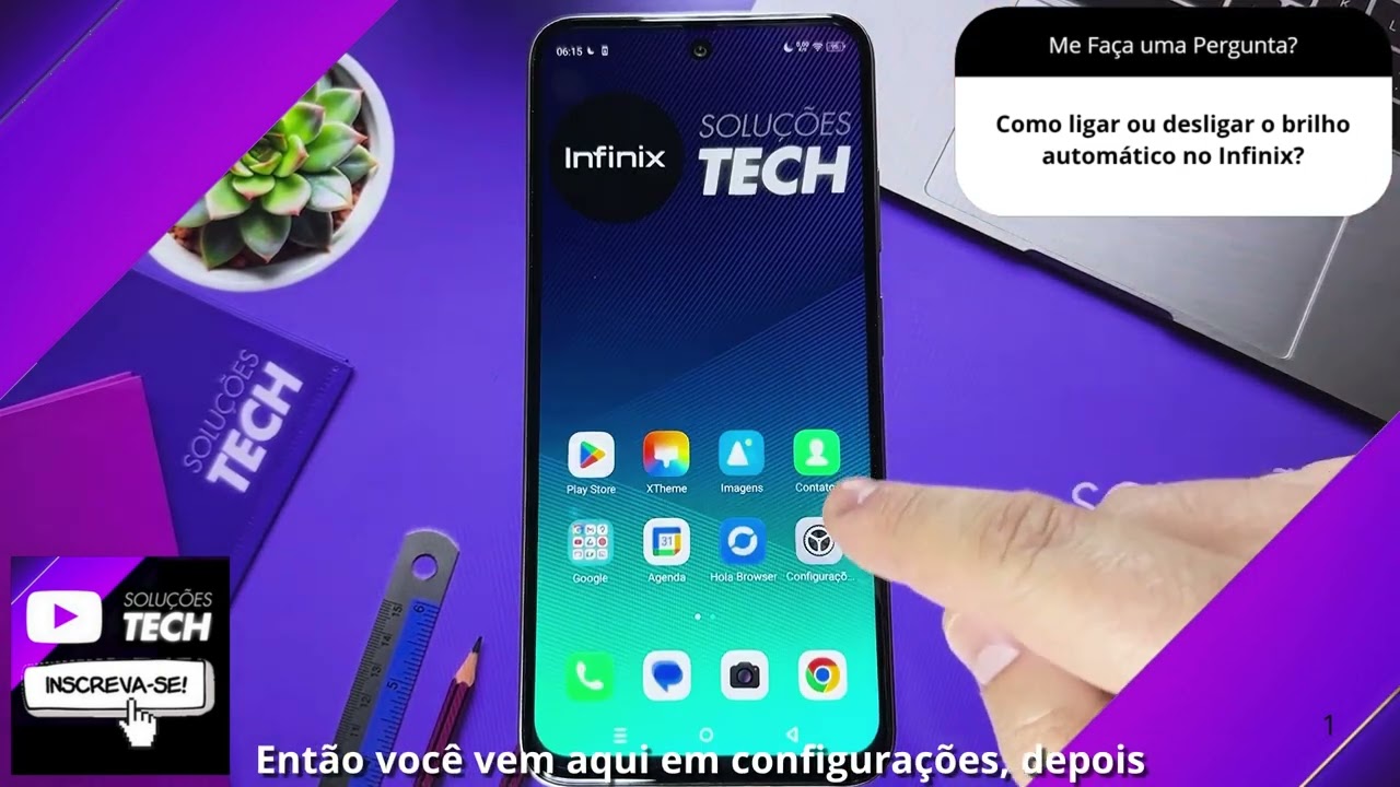 Como ligar ou desligar o brilho automático no Infinix
