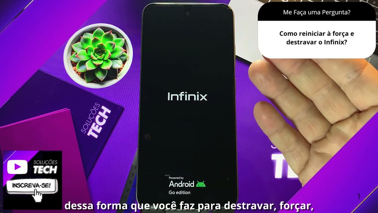 Como reiniciar à força e destravar o Infinix