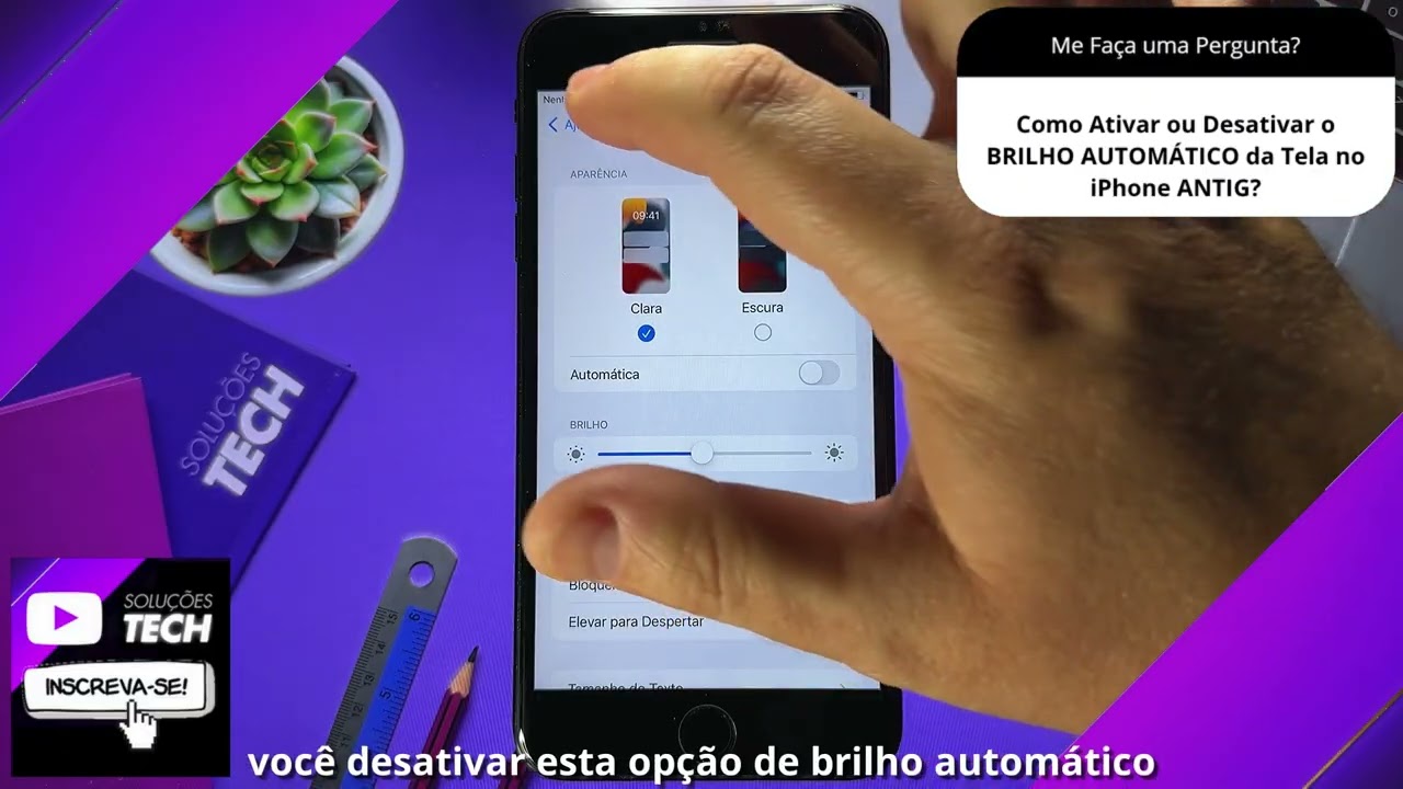Como Ativar ou Desativar o BRILHO AUTOMÁTICO da Tela no iPhone ANTIG