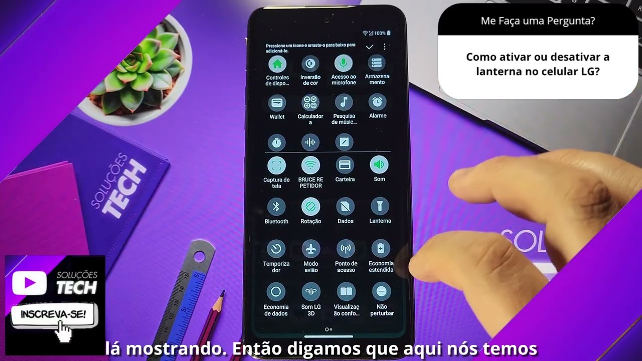 Como ativar ou desativar a lanterna no celular LG
