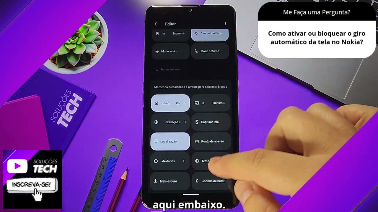 Como ativar ou bloquear o giro automático da tela no Nokia