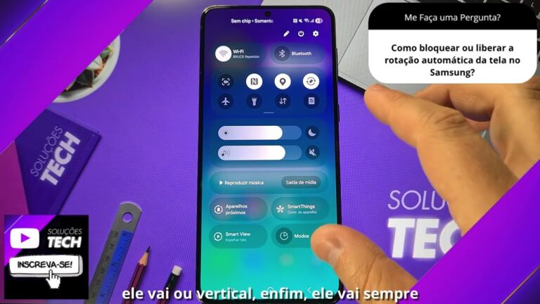 Como bloquear ou liberar a rotação automática da tela no Samsung Como bloquear ou liberar a rotação automática da tela no Samsung