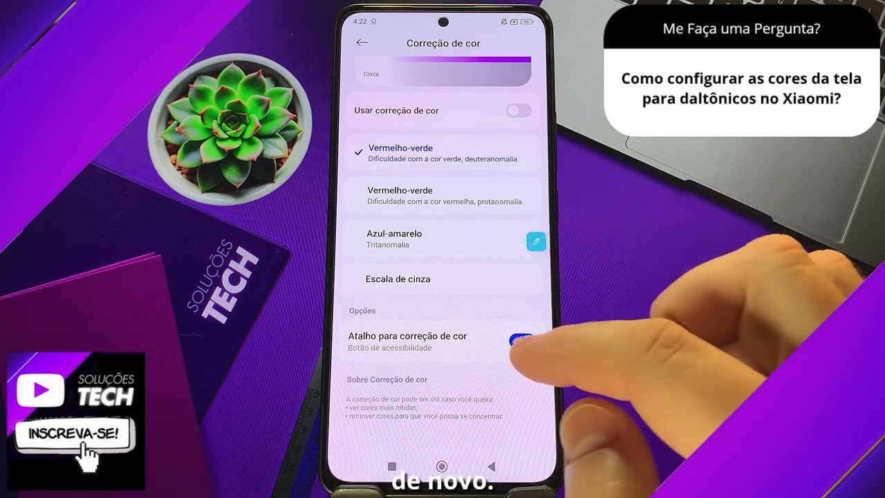 Como configurar as cores da tela para daltônicos no Xiaomi
