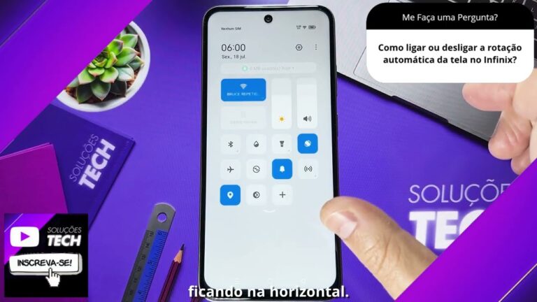 Como ligar ou desligar a rotação automática da tela no Infinix