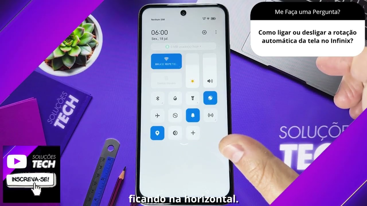 Como ligar ou desligar a rotação automática da tela no Infinix